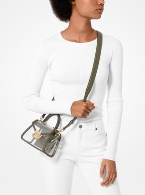 Grand sac fourre-tout Whitney transparent et en cuir