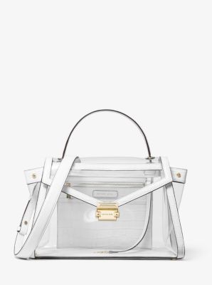 Whitney Large Clear and Leather Satchel 