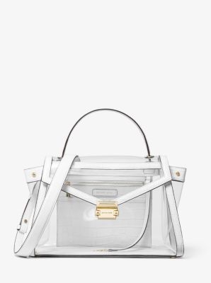 Whitney Large Clear and Leather Satchel | Michael Kors