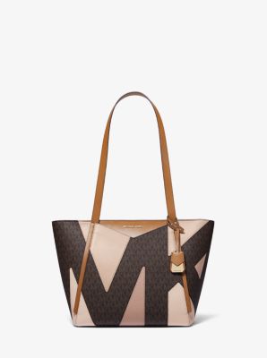 Whitney Small Leather and Logo Cutout Tote Bag Michael Kors