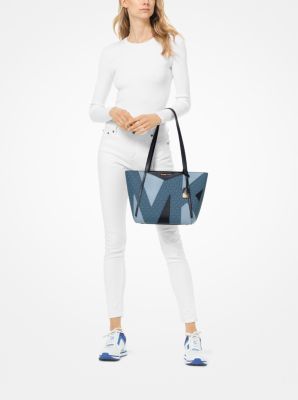 Whitney small leather and logo cutout tote bag hotsell