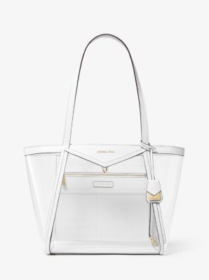 Whitney Large Clear and Leather Tote Bag Michael Kors