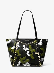 Whitney Large Butterfly Camo Leather Tote Bag - BLACK COMBO - 30S9GWHT3Y