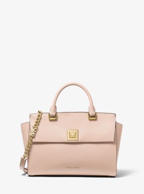 Sylvia Medium Crossgrain Leather Satchel Michael Kors