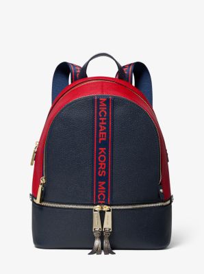 Rhea Medium Logo Tape Backpack Michael Kors