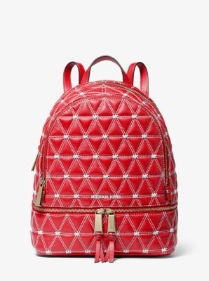 michael michael kors beacon small embroidered denim backpack