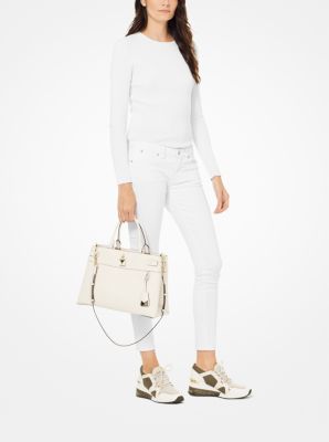 Michael kors gramercy cheap chain embossed leather satchel