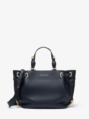 greta large pebbled leather satchel