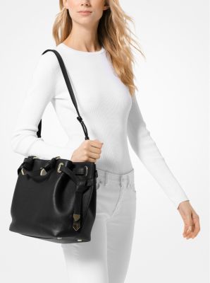 Greta Large Pebbled Leather Satchel Michael Kors Canada