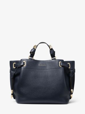 greta medium pebbled leather satchel