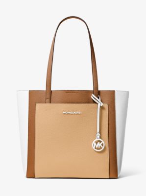 Gemma Large Tri Color Pebbled Leather Tote Michael Kors