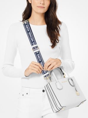 Michael Kors Mercer Medium Logo and Leather Accordion Crossbody Bag