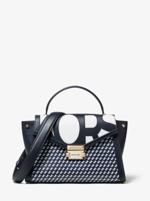 Metallic Shoulder Bag Whitney Medium Graphic Logo Satchel Whitney