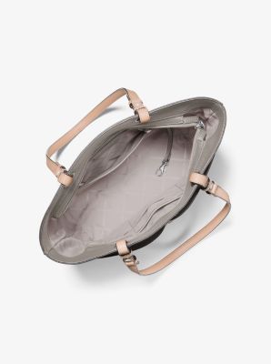 Bedford Medium Pebbled Leather Tote Bag in PEARL GREY | Michael Kors