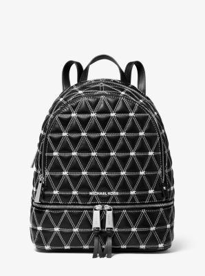 Rhea medium leather hot sale backpack michael kors