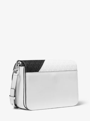 Sloan Editor Two-Tone Logo and Leather Shoulder Bag