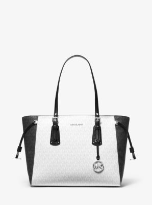 Voyager Medium Two-Tone Logo Tote Bag | Michael Kors