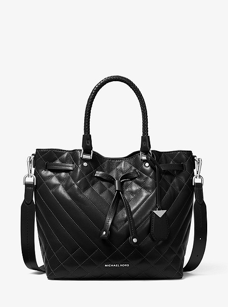 Blakely Medium Quilted Leather Bucket Bag - BLACK - 30S9SZLM8I