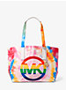 The Michael Large Rainbow Logo Canvas Tote Bag image number 0