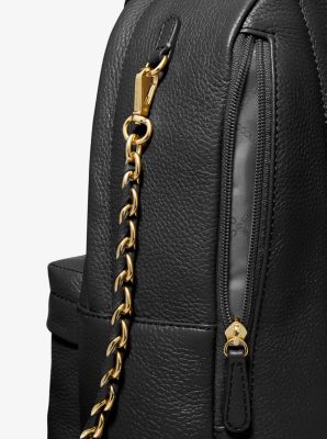 MICHAEL KORS SLATER PEBBLED LEATHER BACKPACK WITH GOLD CHAIN Woman Camel