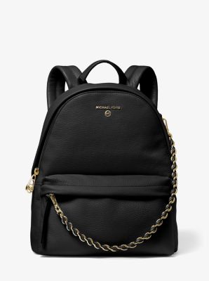 MK Slater Medium Pebbled Leather Backpack - Black - Michael Kors by M