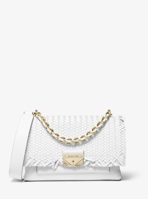 woven leather shoulder bag