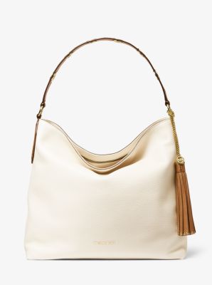 Brooklyn Large Two-Tone Pebbled Leather Shoulder Bag | Michael Kors