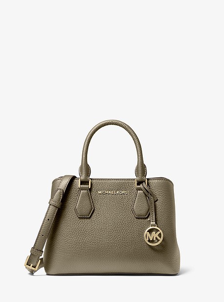 Camille Small Pebbled Leather Satchel - ARMY - 30T0GCAS1L