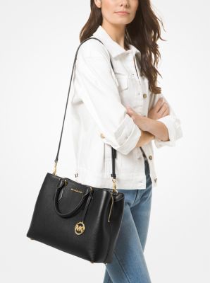 Camille Large Pebbled Leather Satchel image number 2