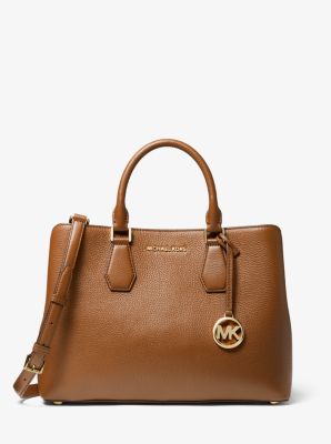 Camille Large Pebbled Leather Satchel 