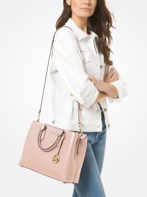 Camille Large Pebbled Leather Satchel 