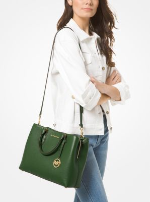 Camille Large Pebbled Leather Satchel image number 2