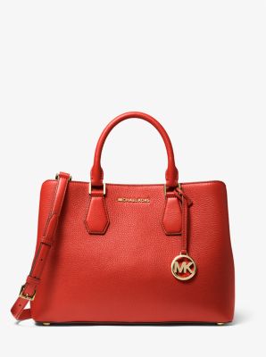 Camille large pebbled leather satchel michael kors sale