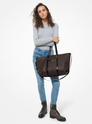 Bolso tote Beck grande con logotipo in MARR&Oacute;N/NEGRO | Michael Kors