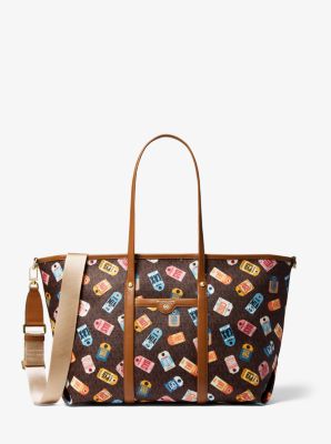 Beck Large Printed Logo Tote Bag Michael Kors