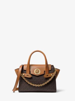 Shop Michael Kors CARMEN Extra-Small Logo + Leather Belted Satchel