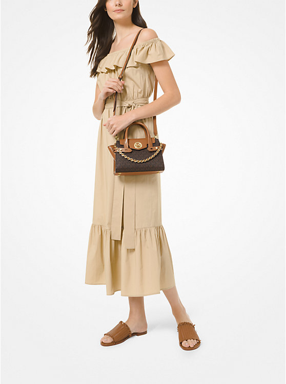 Carmen Extra-Small Logo and Leather Belted Satchel