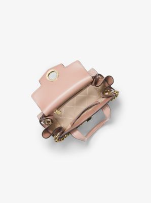 Carmen Extra-Small Logo and Leather Belted Satchel in BALLET | Michael Kors