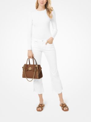 Carmen Small Saffiano Leather Belted Satchel