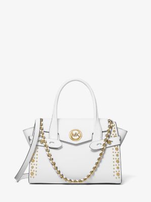 Carmen Small Studded Saffiano Leather Belted Satchel | Michael Kors