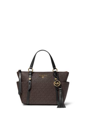Sullivan Small Logo Top-Zip Tote Bag in BROWN/BLK | Michael Kors