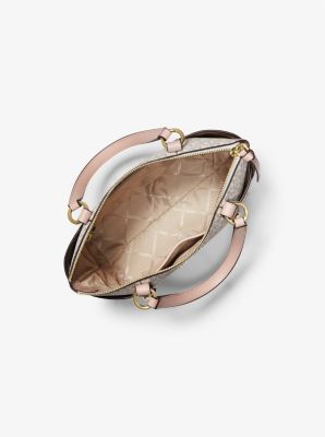 Sullivan Small Logo Top-Zip Tote Bag in VANILLA/SOFT PINK | Michael Kors