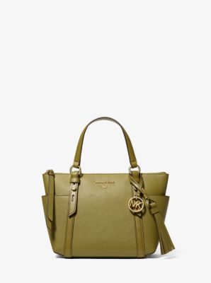 Michael Kors Sullivan Small Saffiano Leather Top-zip Tote Bag In Green