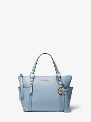 Sullivan Small Saffiano Leather Top-Zip Tote Bag in PALE BLUE | Michael Kors