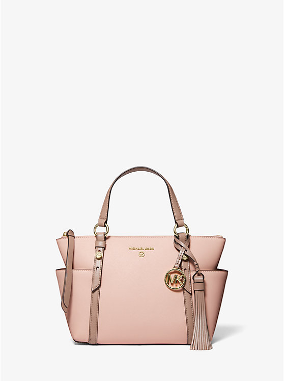 Sullivan Small Two-Tone Saffiano Leather Top-Zip Tote Bag image number 0