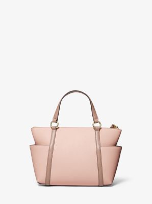 Sullivan Small Two-Tone Saffiano Leather Top-Zip Tote Bag image number 3