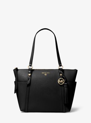 Sullivan Medium Saffiano Leather Top-Zip Tote Bag