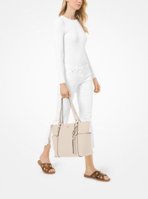 MICHAEL Michael Kors, Bags, Mk Signature Logo And Logo Charm Sullivan  Small Top Zip Convertible Tote Bag