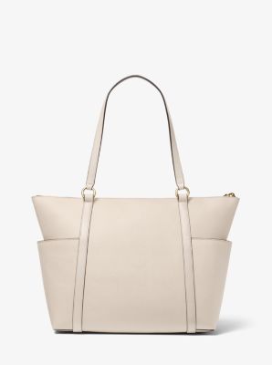 Sullivan Large Saffiano Leather Top-Zip Tote Bag