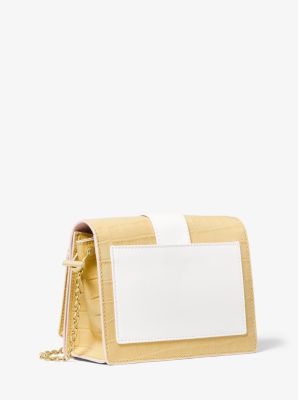 Hayden Medium Crocodile Embossed Leather Messenger Bag